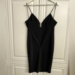 NWT Cameo Women’s XS Black Fitted Dress Spag Straps Party X-mas New Year’s Eve